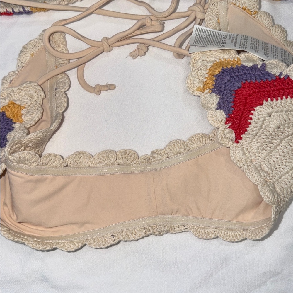 RIP CURL Cove Crochet Sliding Triangle top & HIGH LEG SKIMPY Bikini Bottom, M - Picture 6 of 8